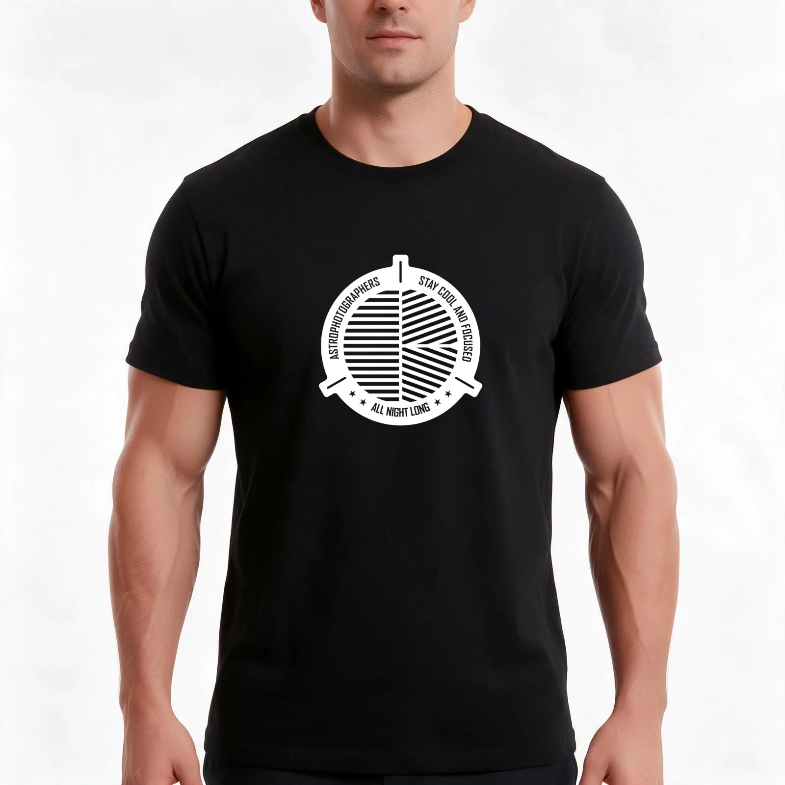 Astrophotographers Stay Focused Bahtinov Mask T-Shirt, Summer Casual Cotton Tee, Oversized Streetwear Tops, Unisex Men Women