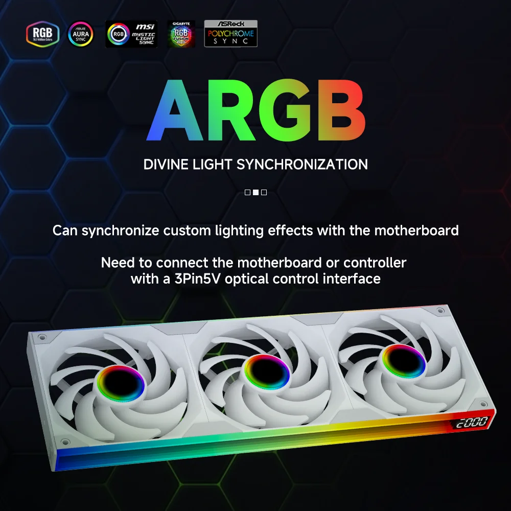 Jungle Leopard Starlink 360 Digital Integrated Fan 240 Chassis CD Pattern ARGB Synchronous Temperature Control Silent Cold Exhau