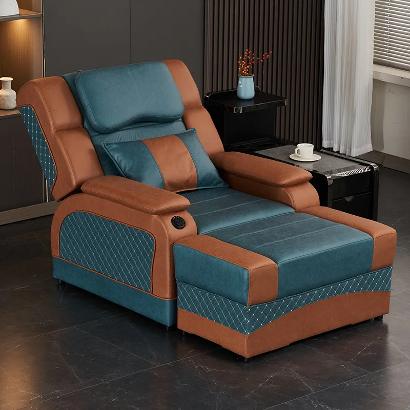 &Adjustable Electric Recliner Foot Massage Luxurious Cloth Sofa Bed for Bathroom Use for Bath Center Shop Massage