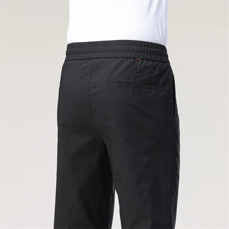 New Men'S Summer Outdoor Loose Casual 9-Point Trousers Comfortable Fashion Versatile Elastic Waist Straight Leg Sports Pants