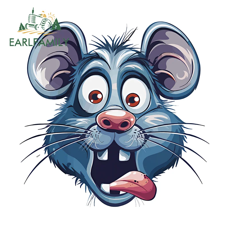 

EARLFAMILY Забавная наклейка с мышкой, виниловая наклейка на заднее стекло с аниме-персонажами, солнцезащитная, интересная граффити-наклейка для самостоятельного оформления