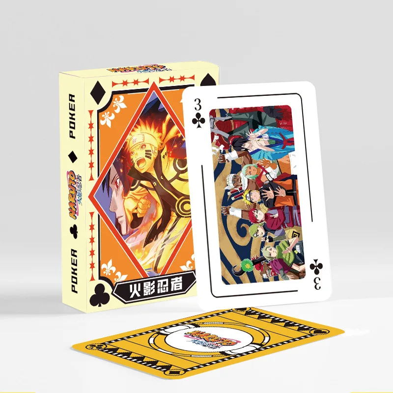 54pcs/set NARUTO Uzumaki Naruto Playing Cards Different Patterns Hatake Kakashi Uchiha Sasuke Game Collection Cards Gift Toys