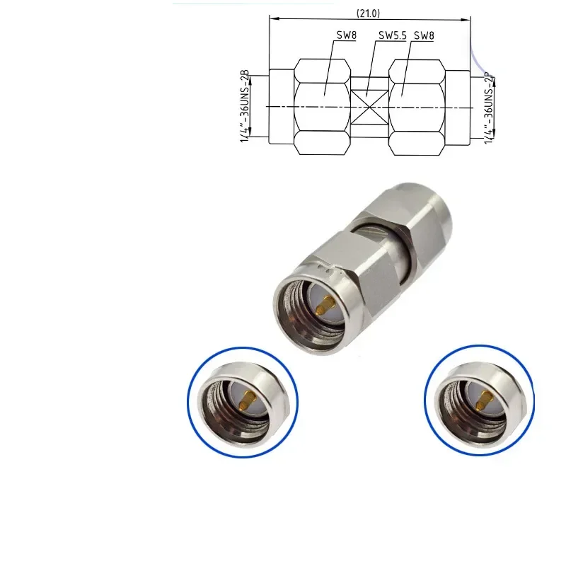 5PCS  SMA adapter all stainless steel interface 0-18G male to female JJ JK JJ dual pass SMA connector