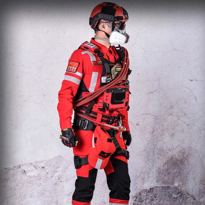 Outdoor Men\'S Emergency Rescue Reflective Suit For Earthquake Relief Firefighting Exploration Mountaineering Workshop Clothes