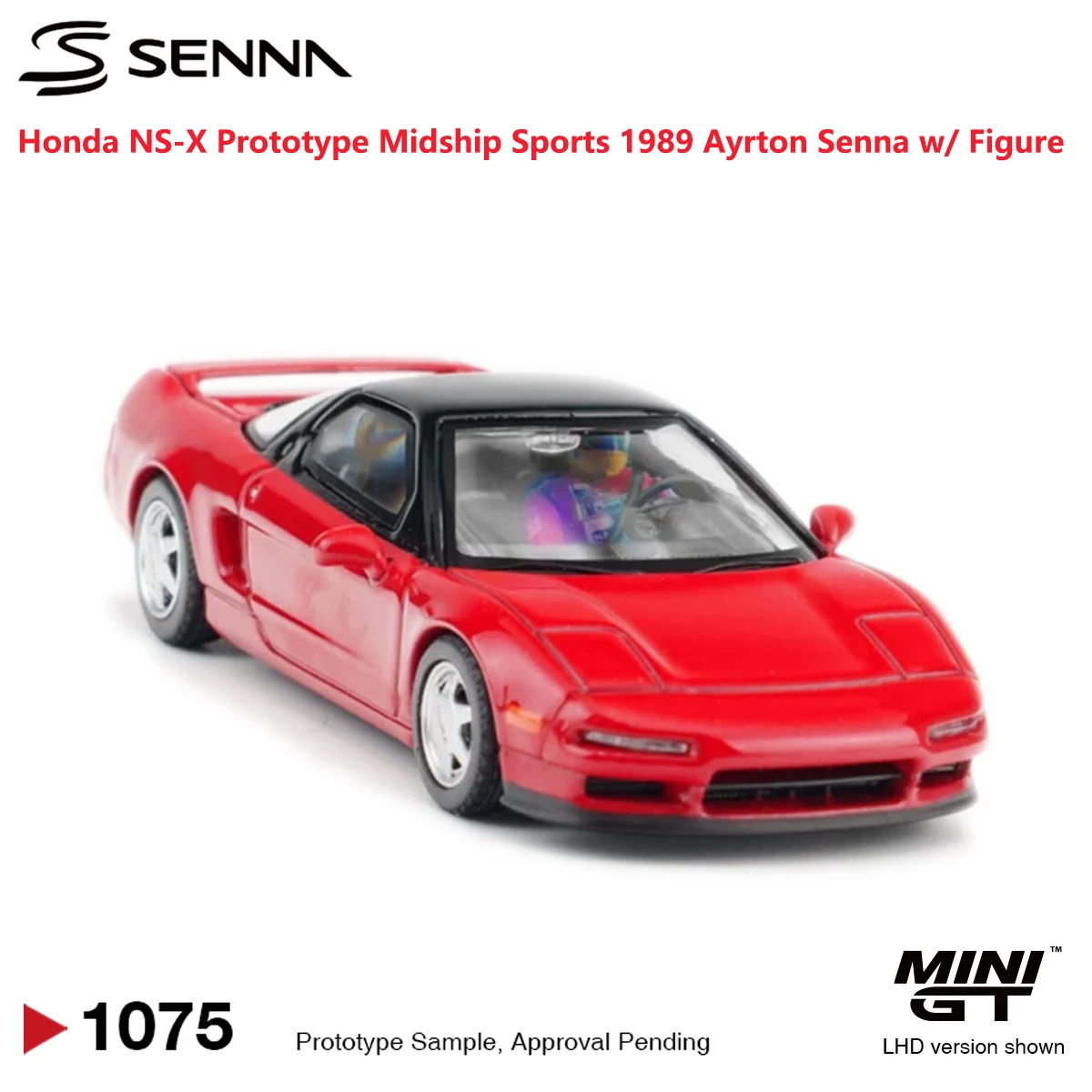 Ayrton Senna 1:64 MiniGT1075 NS-X Prototype 1989 Red Midship Sports Car With Senna Driver Figure Diecast Model In Stock MGT01075