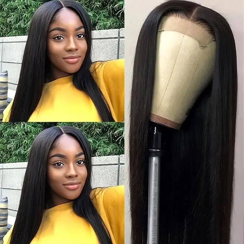 Rosabeauty Straight Hair Nature Color Lace Front Wigs 100% Human Hair 13X4 13x6 Frontal Glueless Closure Wigs 250% For Women