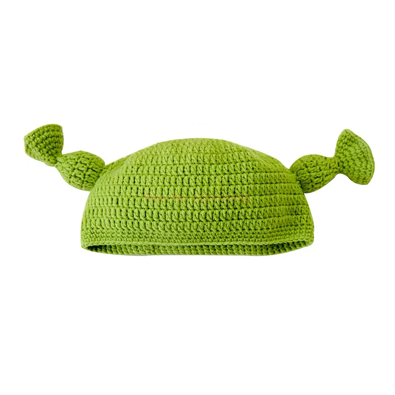 Shrek Headband Bonnet New Unisex Halloween Bonnet Skullies Beanie Cute Knit Hat Shrek Ears Cosplay Prop Theme Costume