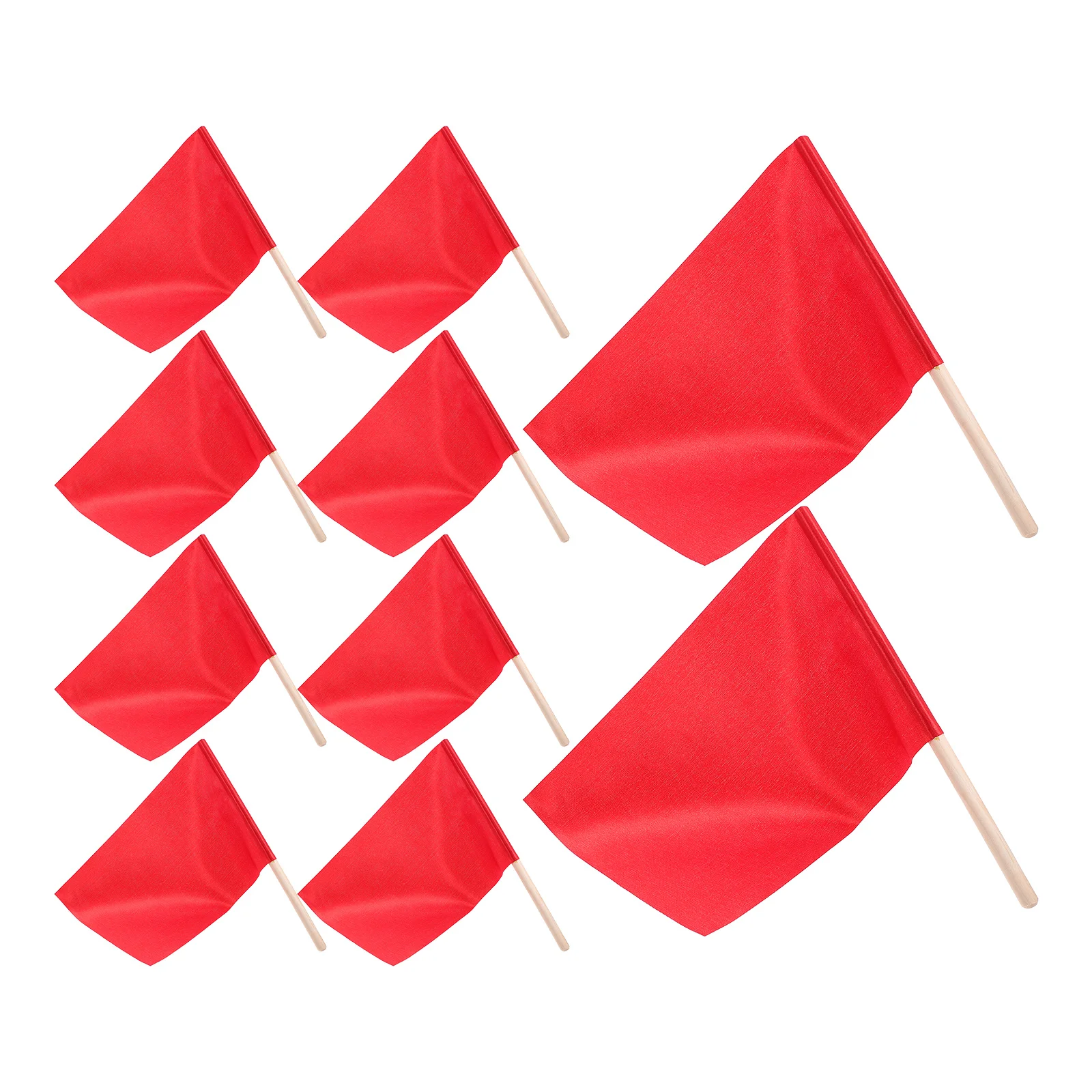 

10pcs Small Red Flag Props Handheld Waving For Party Parade Celebration Decor Bright Durable Mini Flags Portable Handheld