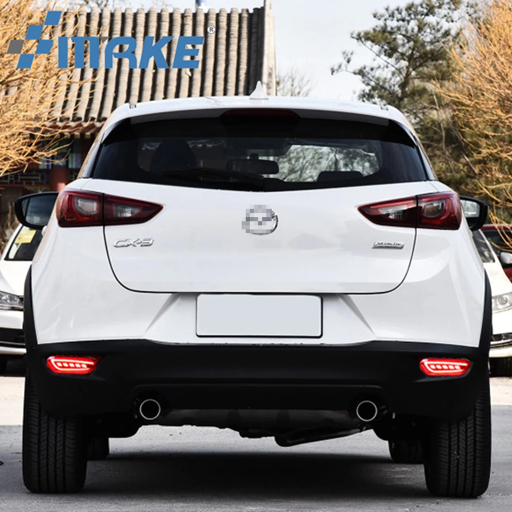 2PCS LED Rear Bumper Light For Mazda CX-3 CX3 2015 2016-2020 Reflector Tail Brake Stop Lamp Turn Signal Light Car Accessories