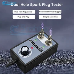 Adjustable Dual Hole Sparking Plug Tester Spark Tester Diagnostic Tool for Car Motorcycle Ignition Coil Checker Spark Detector