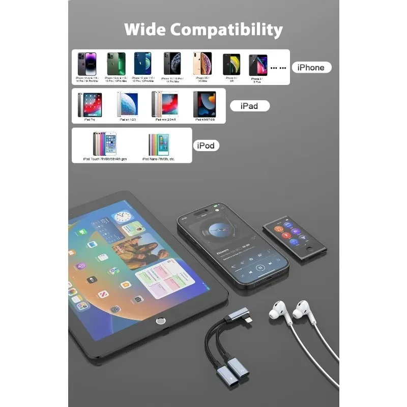 Para 3,5 mm Jack AUX Áudio OTG 2 EM 1 Tipo USB C Adaptador de fone de ouvido Carregador rápido para Apple IPhone15 Tablet