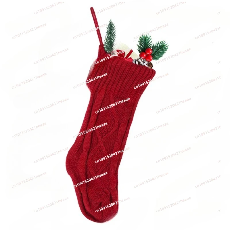 

Подходит для рождественского подарочного пакета, большие шерстяные вязаные носки 46 см, носки SceneCandy, рождественские носки