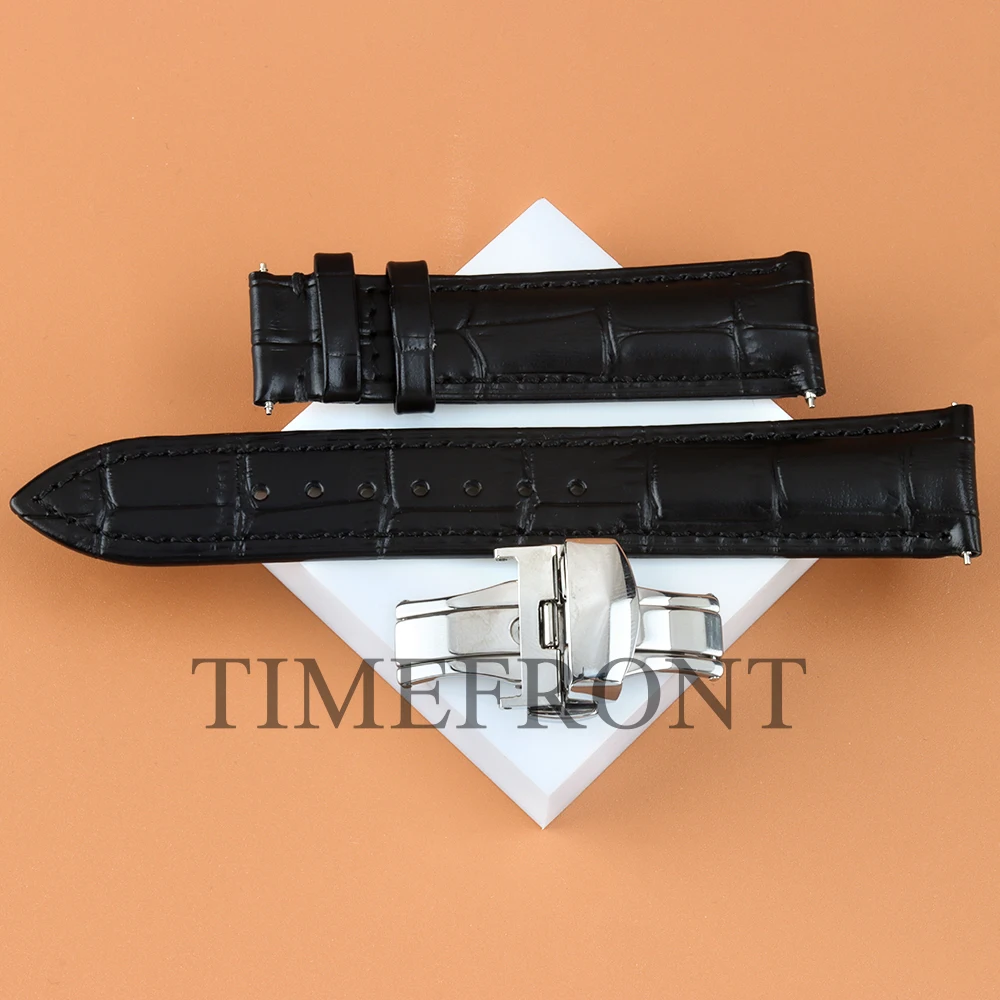 20mm Classic Leather Watchbands Fit Cocktail Time Presage Watch Accessories High-quality 316L Stainless Steel Buckle Strap Part