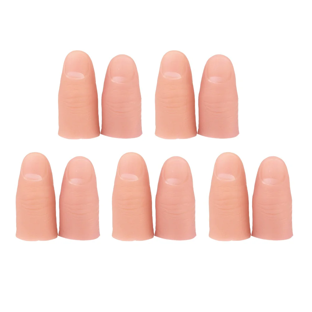 10PCS Magician Finger Props Simulation Finger Props Plastic Finger Mold Fake Finger Trick Props for (Nail Ordinary Style+Nail