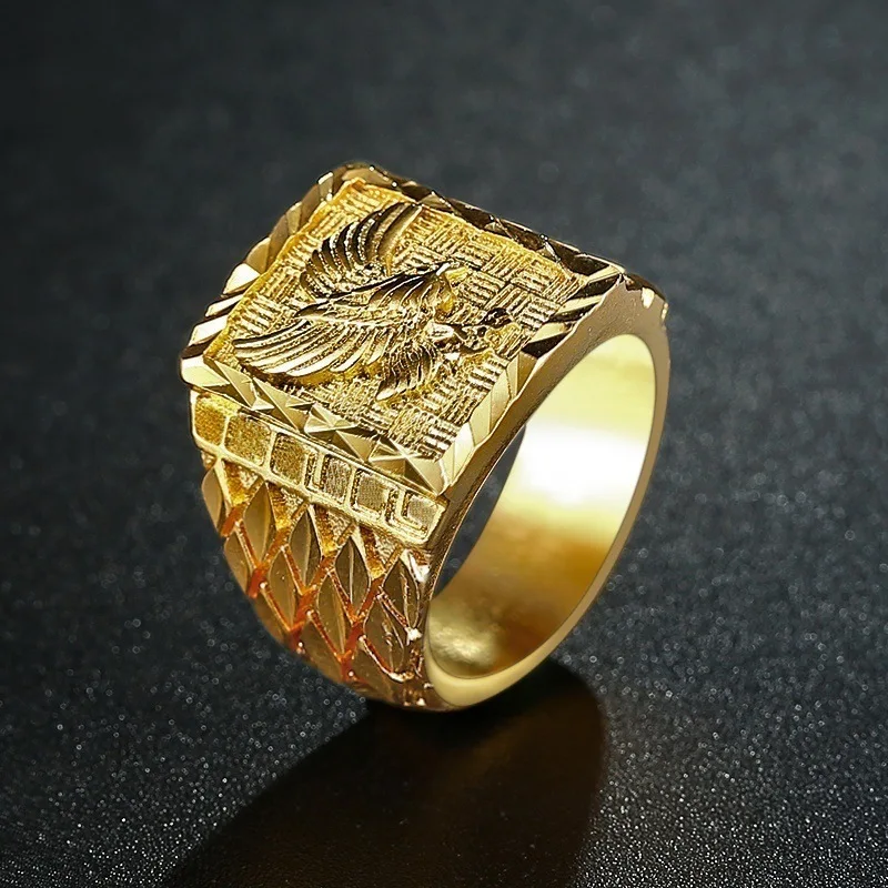 Eagle Collection ! Domineering Metal Eagle Men\'s Ring Punk Style Enamel Animal Male Rings Jewelry Hand Accessories Size 6-13