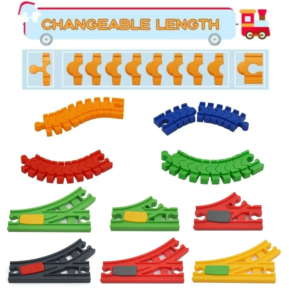 

Пластиковые аксессуары для железнодорожных дорожек Y-рейка Гибкая железнодорожная дорожка Красочный дизайн Трансформирующие направляющие для Hape LILLABO