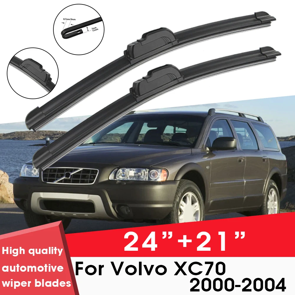 

Car Wiper Blade Blades For Volvo XC70 2000-2004 24"+21"Windshield Windscreen Clean Naturl Rubber Cars Wipers Accessories