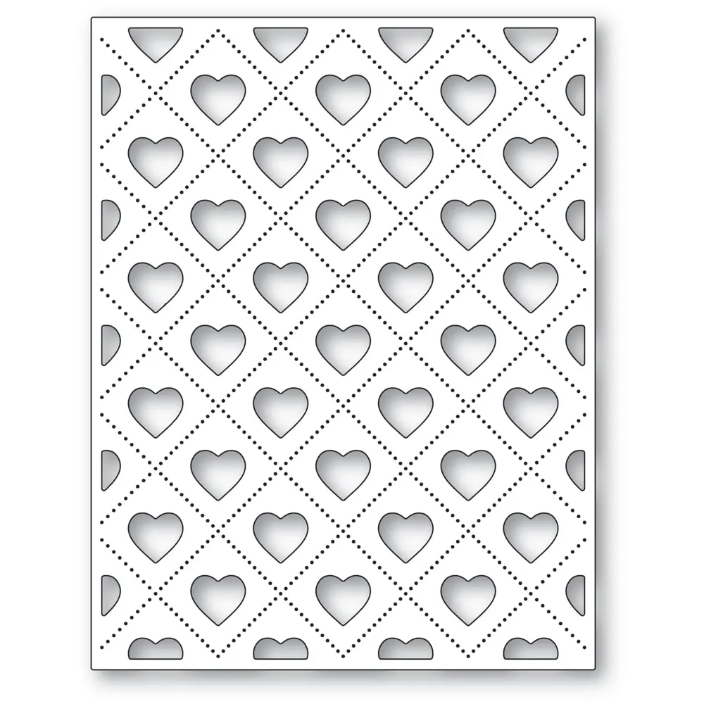 Valentine's Day Heart Background Cutting Dies Hot Foil Plate Stencil for Scrapbooking Frame Card Craft Supplies