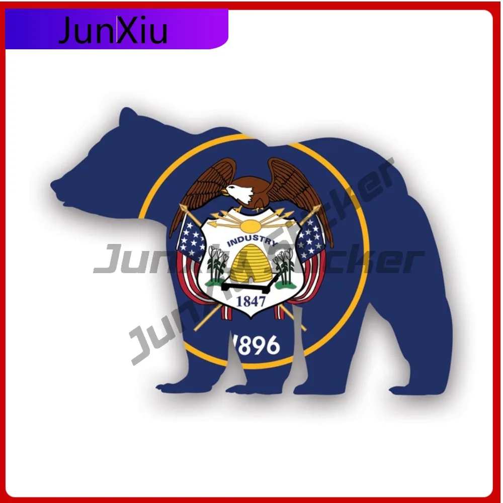 

Utah Bear Flag Sun Resistant Scratch Resistant Vintage For Car Body Helmet Car Window Easy To Remove Removable Accessories