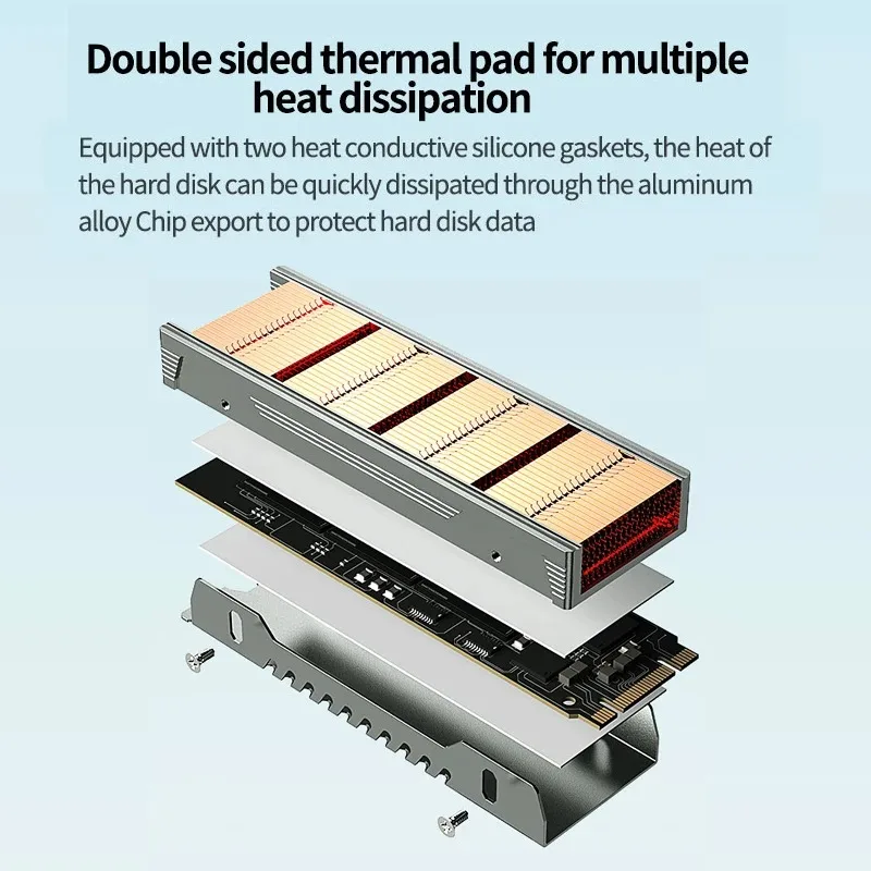 TEUCER M.2 NVME SSD High Performance Heatsink, Copper Fins with Aluminum Frame Passive Heat Sinks with Thermal Pad