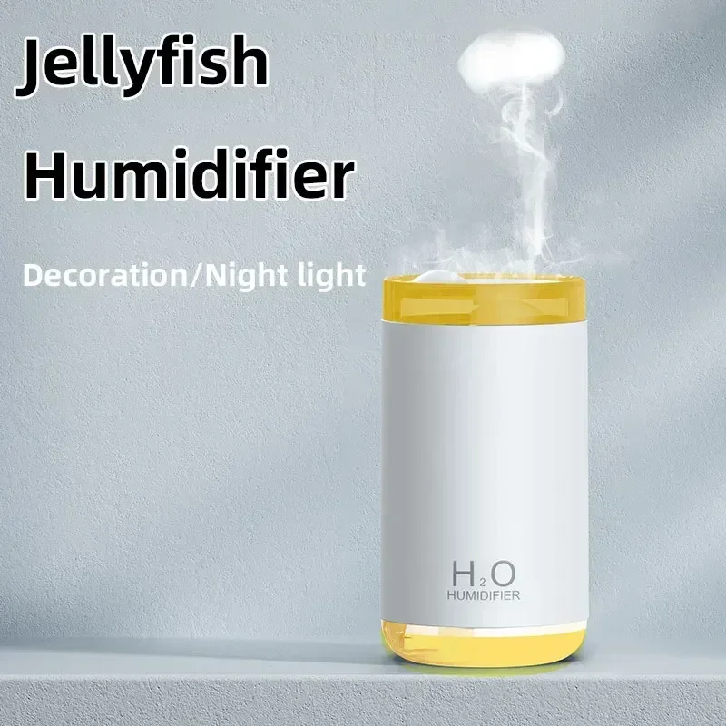 USB Mini Jellyfish Humidifier,250ml New Creative Smoke Ring Air Humidification,Protable Car Mist Spray Diffuser,Night Light Home