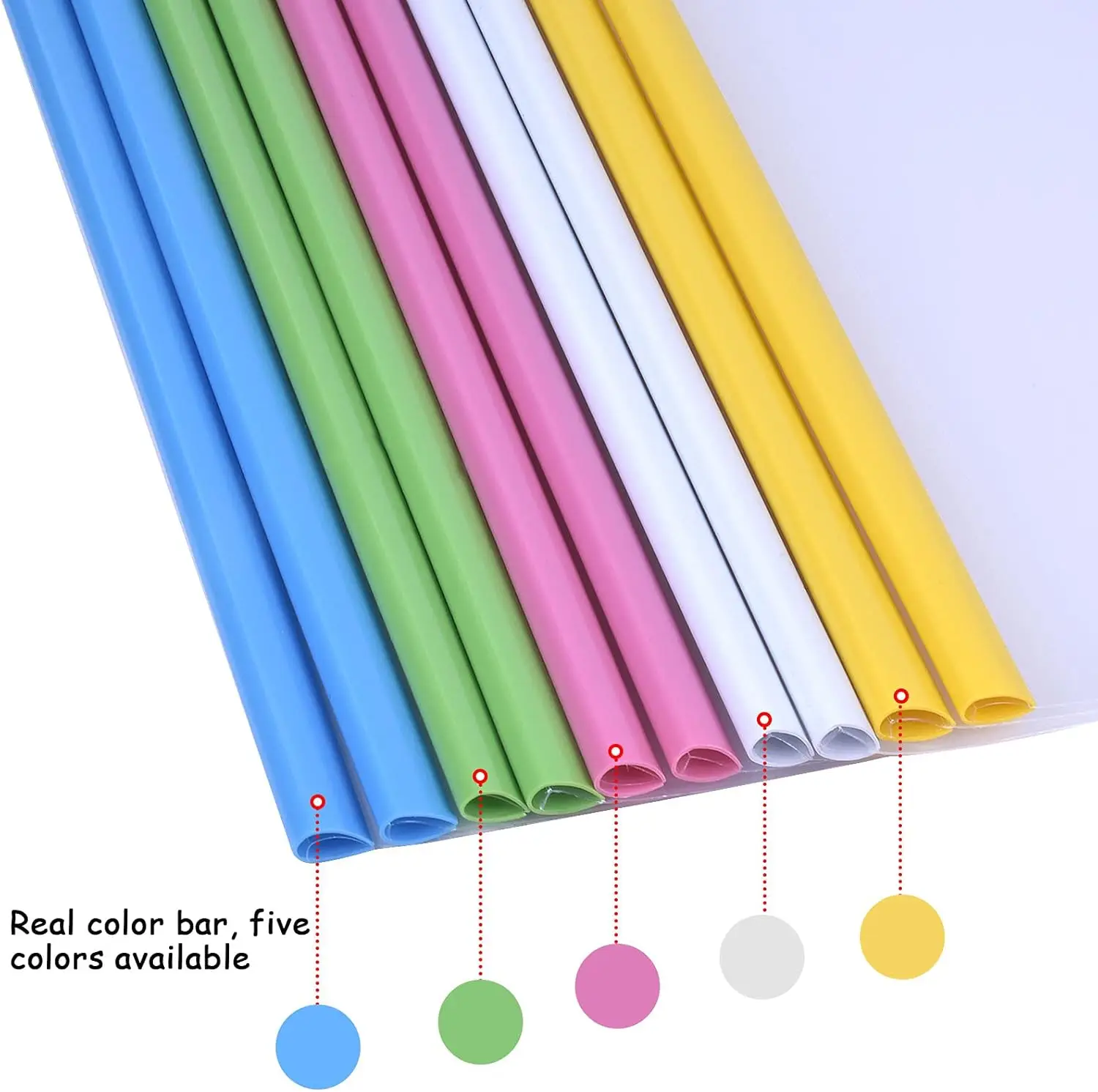 

Pack of 10 Transparent A4 Sliding Bar Binder, File Folder Binder, Plastic Report Covers, Sliding Folder, Multifunctional Folder