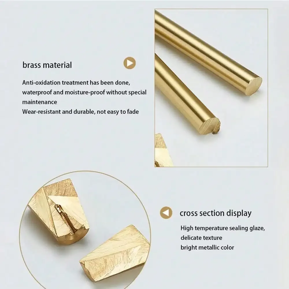 4 Pcs Brass Furniture Handles Golden Kitchen Door Handle Modern Kitchen Cabinet Drawer Wardrobe Pulls Screws Included