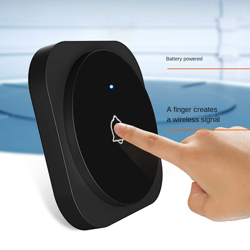 ฮอต ttkk กริ่งประตูไร้สายแบบสัมผัสกริ่งหน้าประตูบ้านมีเสียงเพลงอัจฉริยะ DingDong กันน้ำปลั๊ก EU