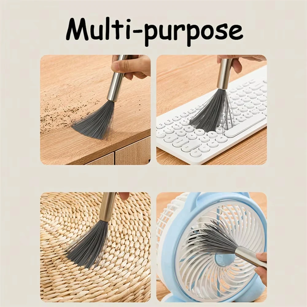 1/2Pcs Multi‑Functional Cleaning Brush with Steel Handle Household Cleaning Brush for Home Kitchen Bathroom