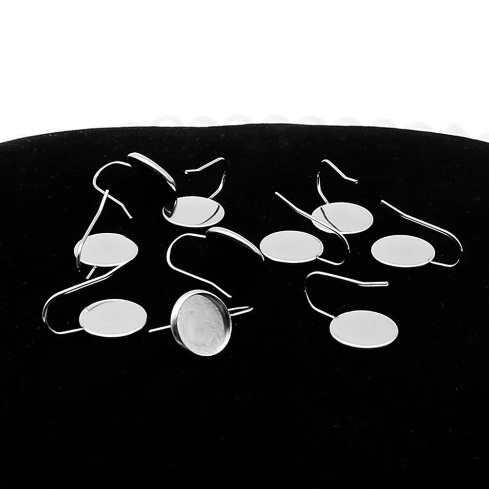 

30Pcs Stainless Steel Earring Wire Hooks Blanks Silver Bezel Setting Jewelry Making DIY Supplies for Crafts Accessories