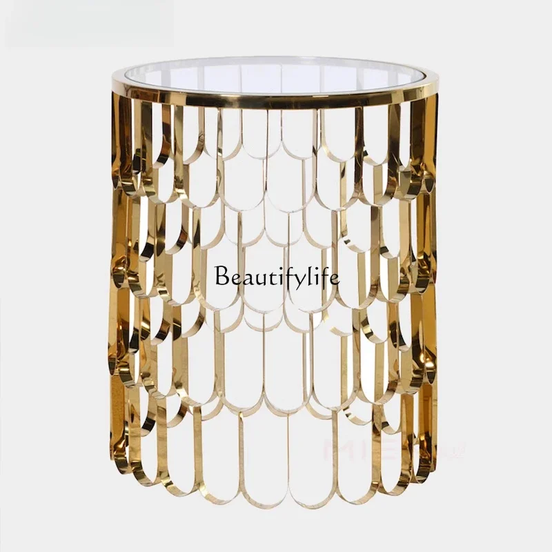 35-Exquisite light luxury texture round corner table