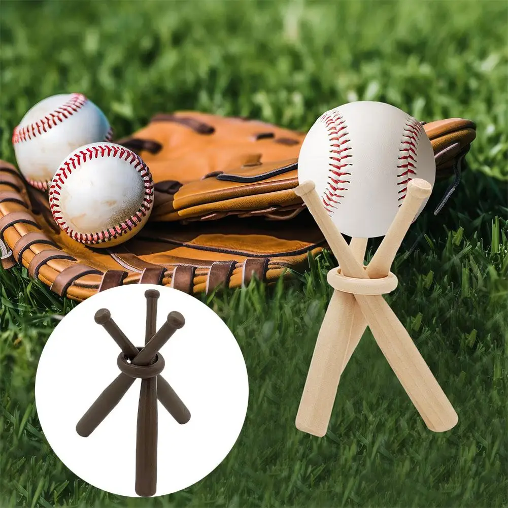 

1/3 Pcs Wooden Baseball Display Stand Softball Baseball Accessories Mini Display Baseball Stand B7J7