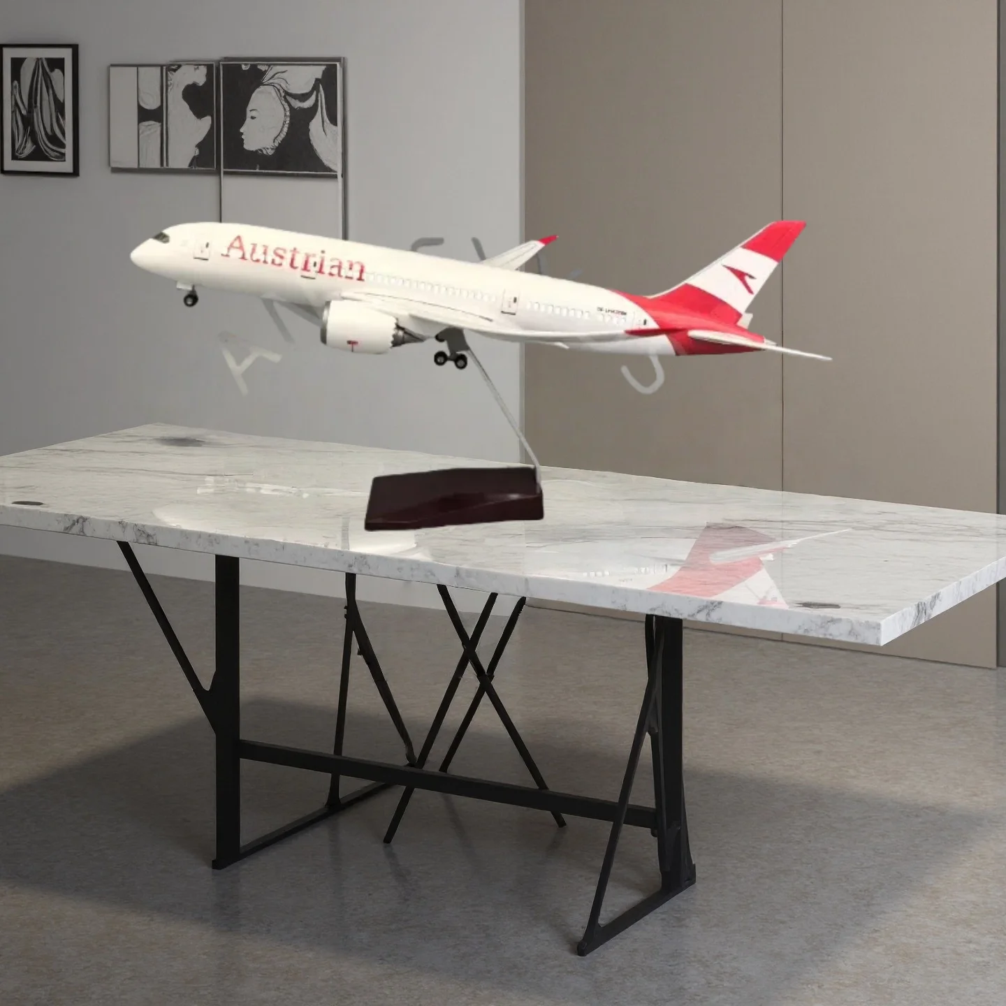 

Модель самолета B787, масштаб 1:130, 787, коллекция австрийских литых под давлением смолы со светодиодными фонарями, домашний декор