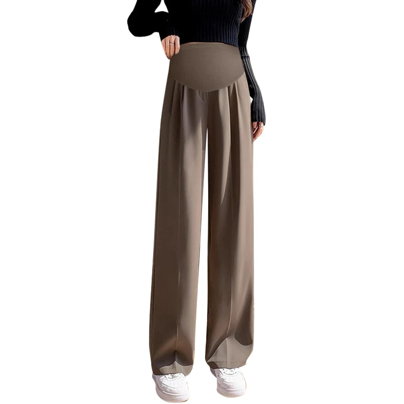 الربيع بدلة الأمومة السراويل عالية الخصر الطابق طول المرأة الحامل البطن السراويل أنيقة الحمل الملابس الرسمية