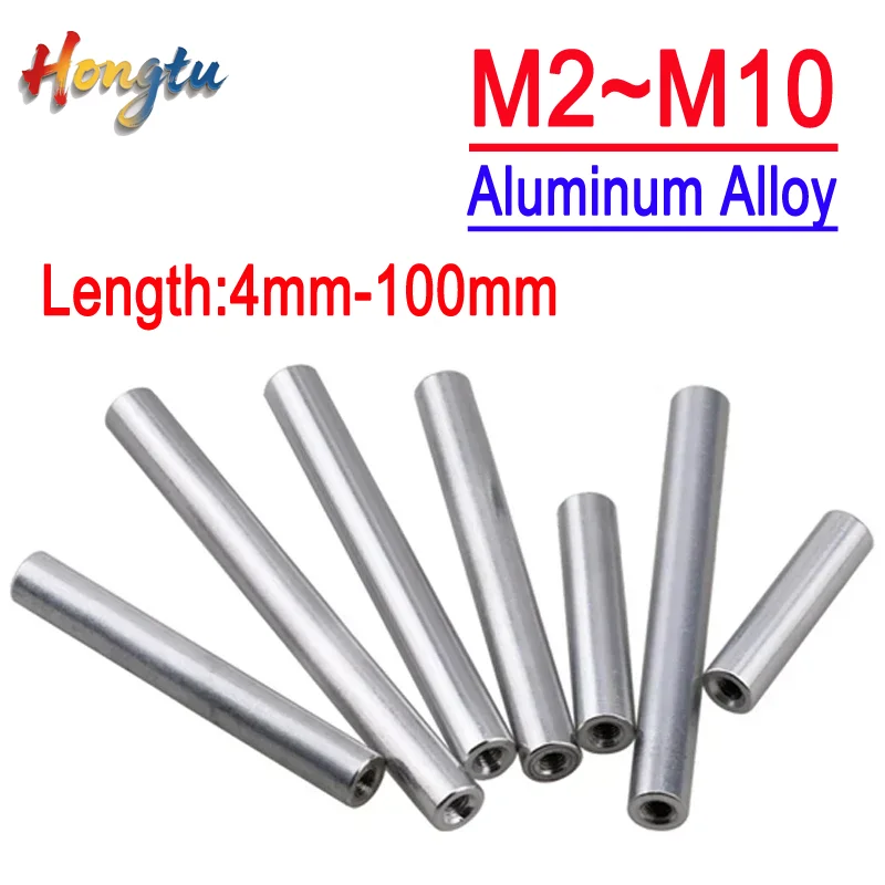

Hongtu M2-M10 Aluminum Round Threaded Sleeve Standoff Spacers - Long Nuts Connector (OD3.5~16mm, Length 4mm-100mm)