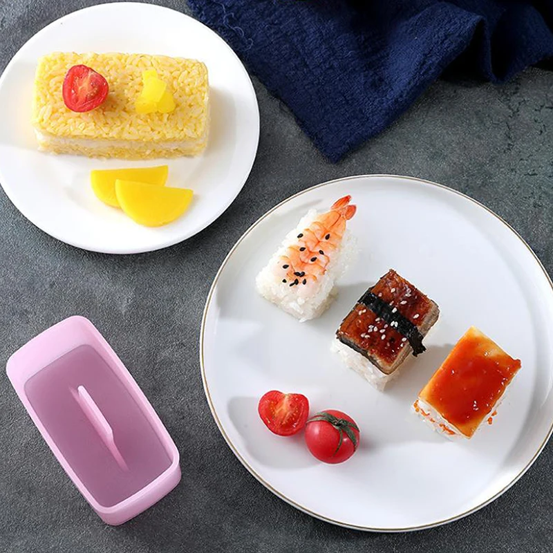 Prensa de alimentos, molde para Sushi Rectangular, Onigiri, juego de bolas de arroz, Kit de Sushi antiadherente, herramientas japonesas DIY, accesorios de cocina Bento