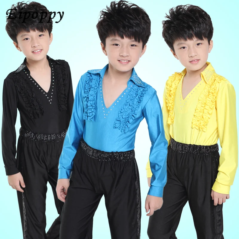 ملابس أداء الرقص اللاتيني للأولاد ، ملابس أطفال بأكمام طويلة ، جديد ، خريف