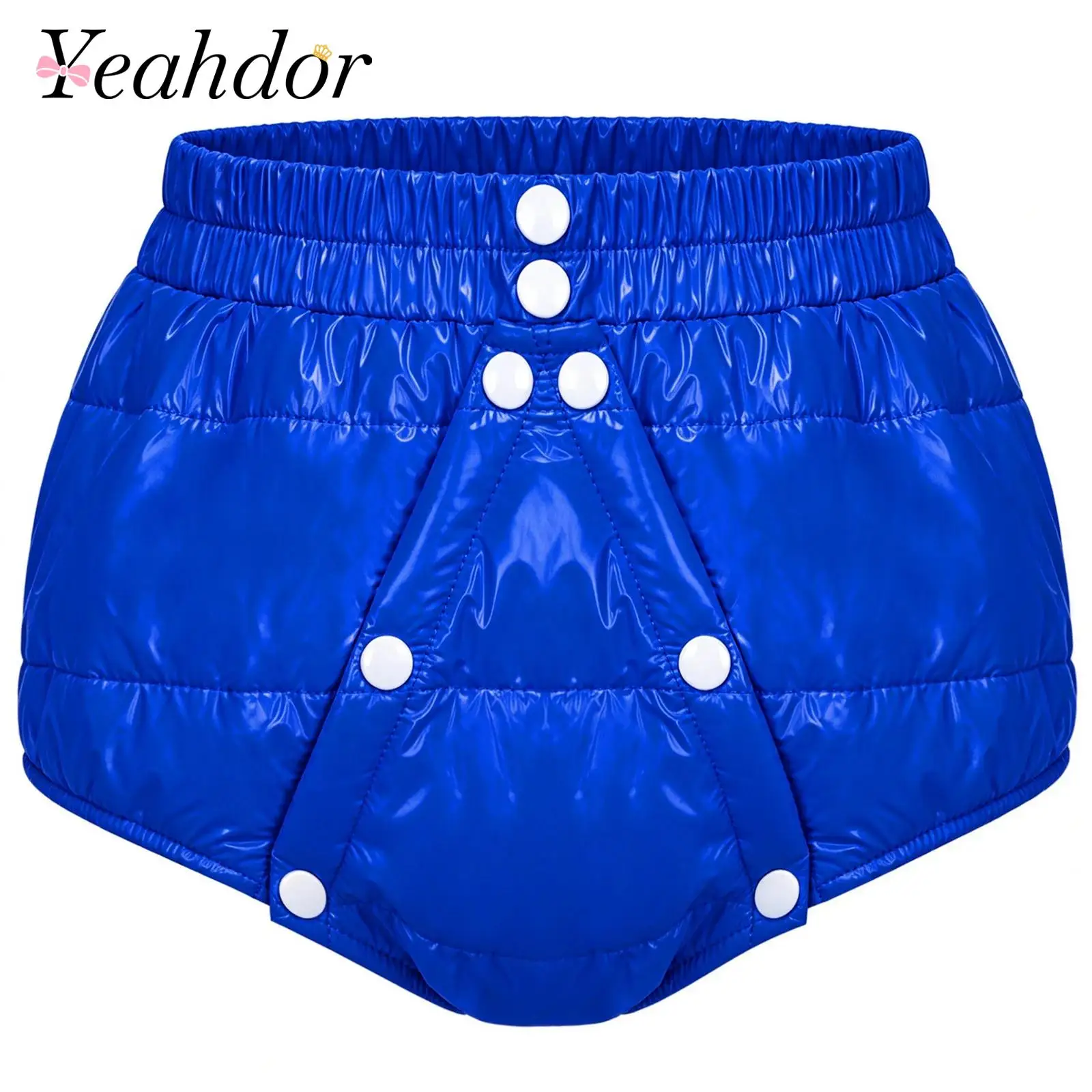 Kids Boys Girls Panties Warm Padded Briefs Press Buttons Front Crotch Diaper Cover Underwear Elastic Waistband Underpants