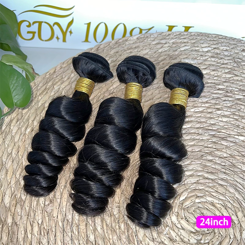 12A Grade Loose Wave Human Hair Bundles Vietnamese Raw Hair 100% Unprocessed Human Hair Weave Bundles Bouncy Curly Hair #1B