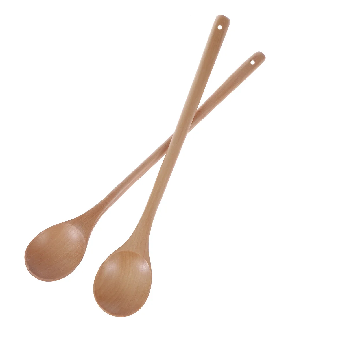 

2Pcs Wooden Long Handle Stirring Spoons Kitchen Cooking Utensils Jam Spoon Eco-Friendly Lightweight Non-Staining Non-Odor