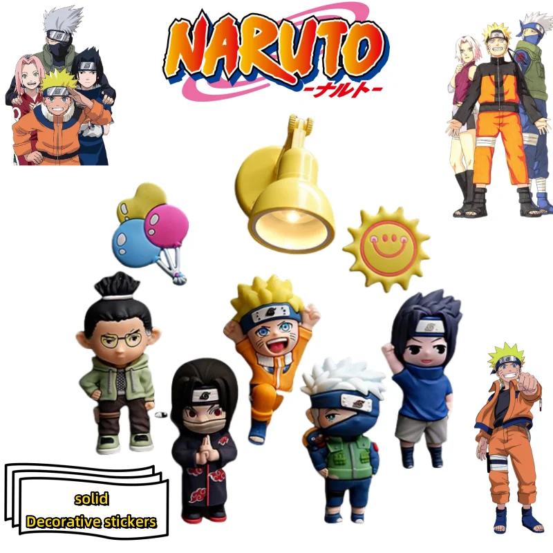 

New Naruto Uzumaki Naruto Uchiha Sasuke Creative Fridge Magnet Cartoon Cute Multifunctional Three-dimensional Decoration Gift