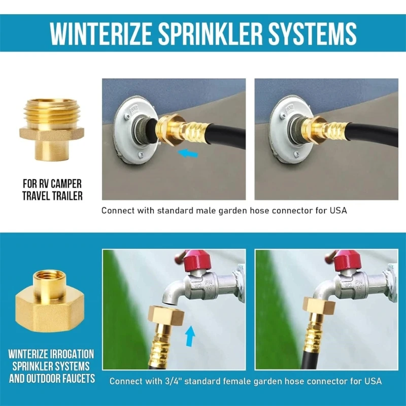 Conjunto mangueira com inverno para carro recreativo desligado para trailer viagem