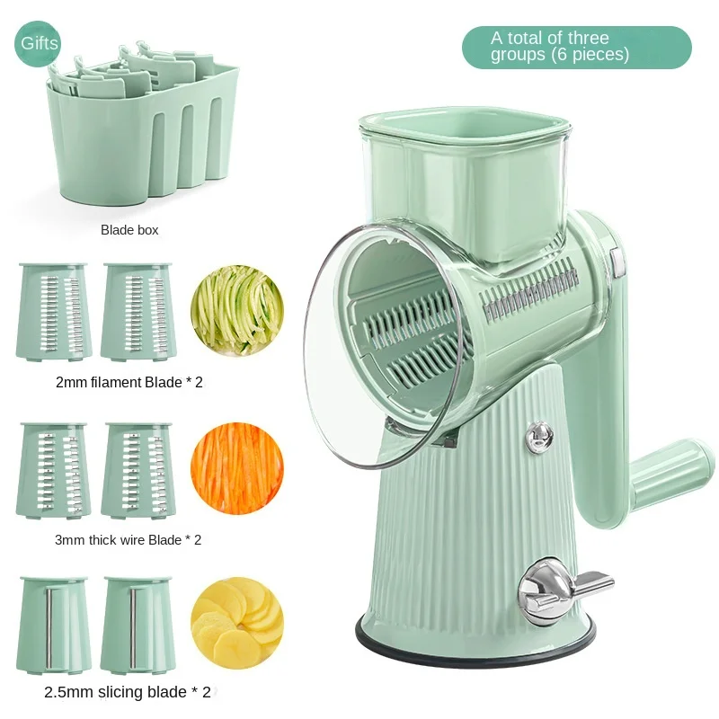 Storm vegetable slicer, household hand cranked drum vegetable slicer, multifunctional potato and radish slicer and slicer