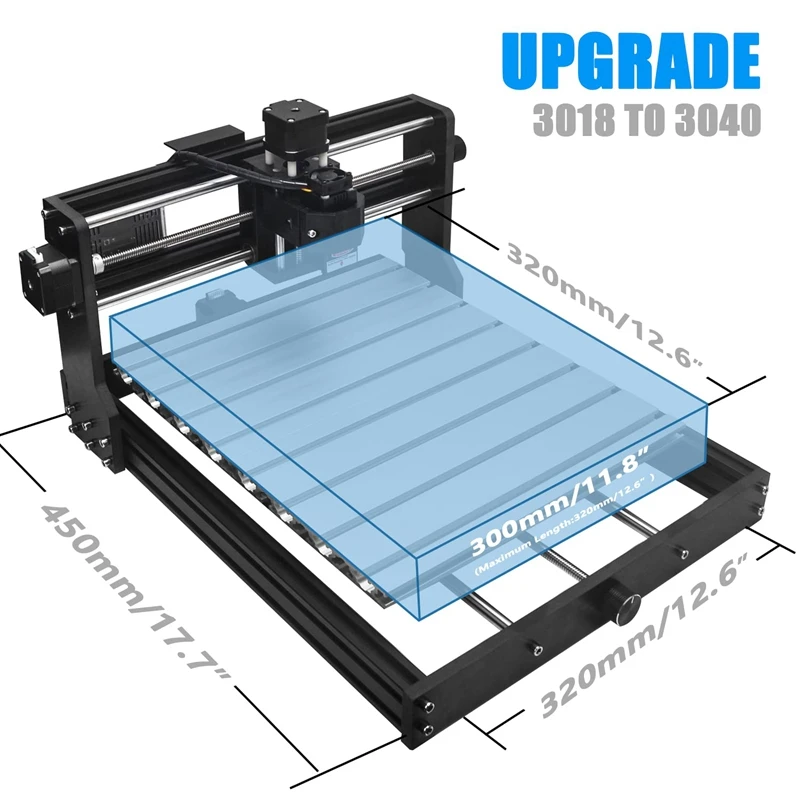 Kit de extensión CNC, Kit de actualización 3018Pro a 3040, Compatible con fresadora de grabado CNC