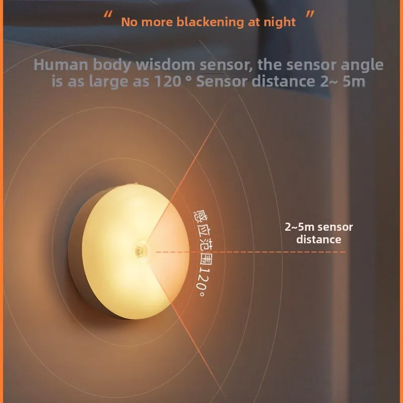 Intelligent Human Body Induction Night Light Wireless Magnetic Bedside Light Long Battery Life Toilet Emergency Light