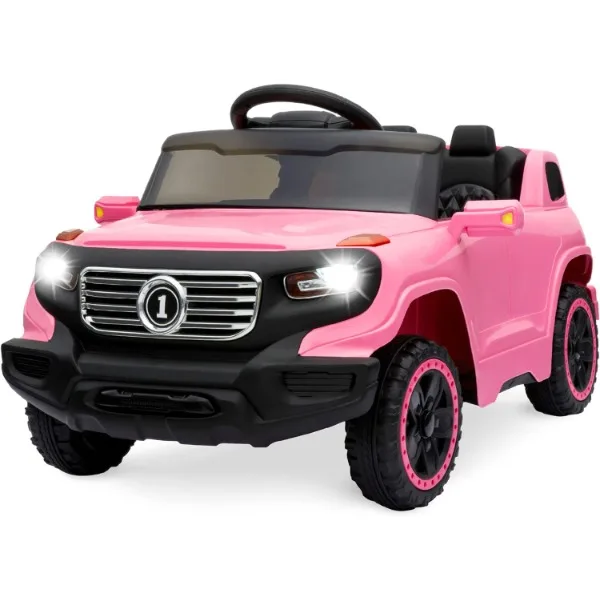 

Best Choice Products Kids 6V Ride On Truck w/Parent Remote Control, 3 Speeds, LED Lights, Pink