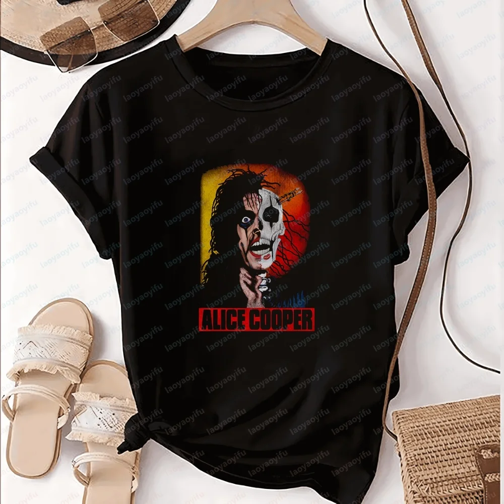 Korean-style Commentary on Men's Vintage Clothing By Alice Cooper - Short-sleeved Comfortable T-shirts for Both Men and Women