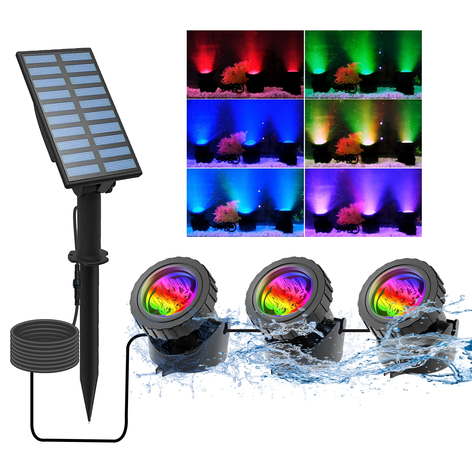 2/4/3/5 RGB Solar Licht Im Freien IP68 Solar Rasen Licht Pool Licht Solar Power Licht für Garten Pfad Dekor Unterwasser Licht