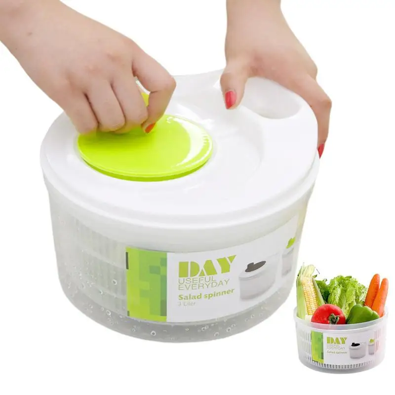 Dry Salad Spinner Vegetable Dryer Manual Harmless With Drain Salad Spinner Lettuce Dryer Detachable Fruit Spinner For Hotels