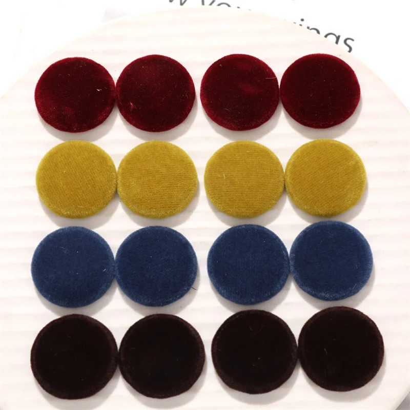 

Winter style 100pcs/lot 25mm velvet fabric decoration geometry rounds shape cabochon beads diy jewelry garment hair accessory